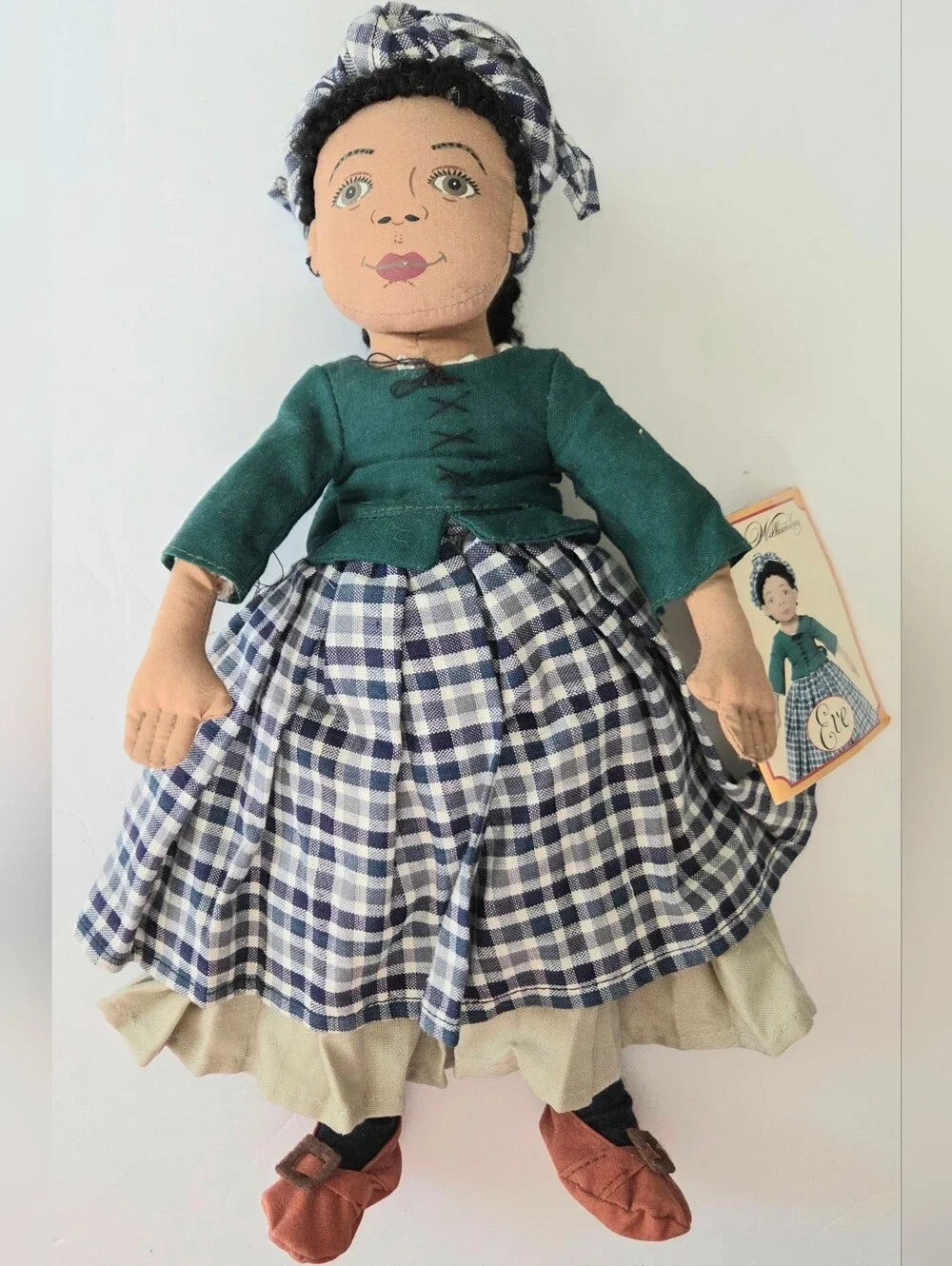 LOT OF 9 HISTORICAL CLOTH DOLLS, PAINTED FACES, COLONIAL WILLIAMSBURG FOUNDATION